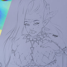 Load image into Gallery viewer, &#39;Great Fairy Kaysa&#39; line art print/colouring page.
