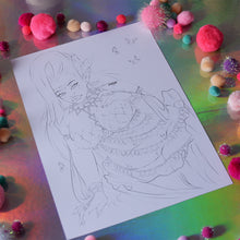 Load image into Gallery viewer, &#39;Great Fairy Kaysa&#39; line art print/colouring page.
